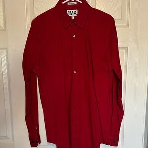 Express Men's 1MX Red Dress Shirt